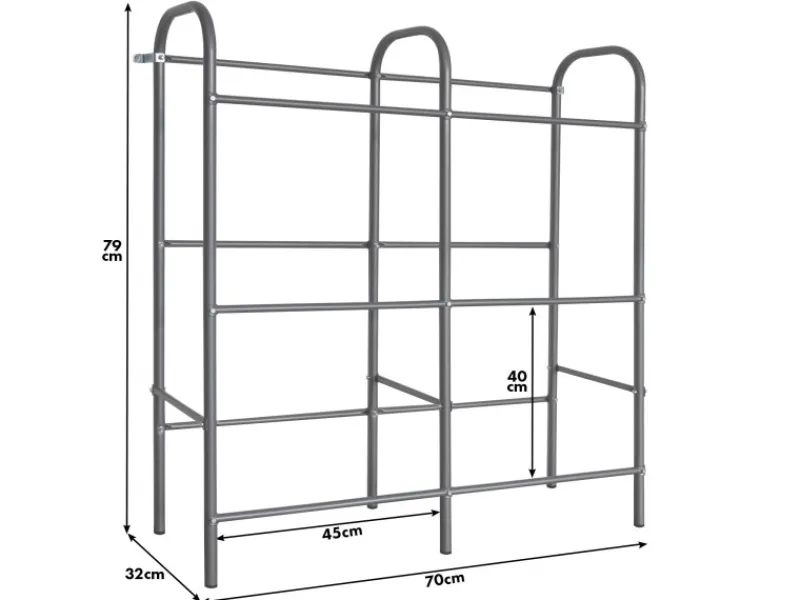 Karat Kellerregale|Flaschenregale^Flaschenkastenständer Rocket - Regal mit Wandbefestigung - Grau - Für 6 Kästen - 96 x 32,5 x 115,5 cm
