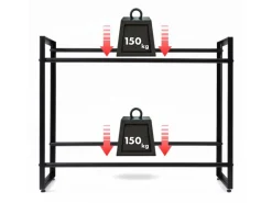 Karat Regale Schwarz|Kellerregale^Flaschenkastenständer Kenji - Robustes Lagerregal für Büro, Küche, Garage oder Flur - Schwarz - 104 x 32 x 82 cm