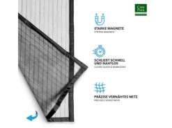 Karat Insektenschutz^Fliegengitter Sam Gestreift Klebemontage Klettverschluss 80 x 210 cm