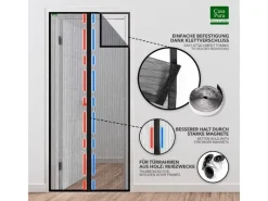 Karat Insektenschutz^Fliegengitter Sam Gestreift Klebemontage Klettverschluss 90 x 210 cm