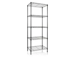 Karat Regale Schwarz^Gitterregal Rocky 250 kg Belastbarkeit 5 Böden 90 x 60 x 200 cm