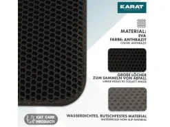 Karat Katzenbedarf^Katzenstreumatte Charly in Wabendesign Abwaschbar 76 x 61 cm