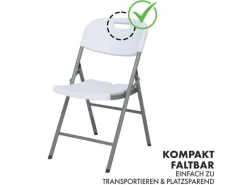 Karat Stühle^Klappstuhl Okinawa Gartenstuhl für Garten Terrasse Balkon Robust 2er-Set