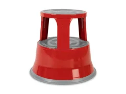 Karat Rollhocker Elefantenfuß Rolltritt aus Stahl - Hocker für Büro oder Gewerbe 150 kg Belastbar TÜV-geprüft -