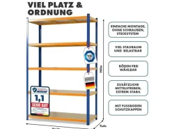 Karat Schwerlastregal^Schwerlastregal Blau-Orange Traglast bis 875 kg 220 x 90 x 60 cm