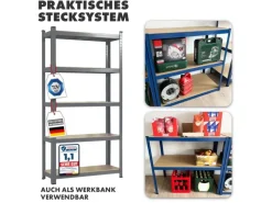 Karat Schwerlastregal^Schwerlastregal Grizzly Anthrazit-Grau Traglast 875 kg 220 x 90 x 45 cm