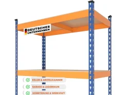 Karat Metallregale|Kellerregale^Schwerlastregal Rhino bis 1050 kg Pulverbeschichtet 180 x 90 x 45 cm