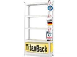 Karat Schwerlastregal^Schwerlastregal Weiß für Keller und Werkstatt Gesamtlast 875 kg 180 x 90 x 60 cm