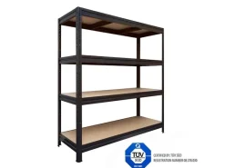 Karat Schwerlastregal^Schwerlastregal Weitspannregal - Schwarz - Gesamtlast 1200 kg - 177 x 200 x 60 cm