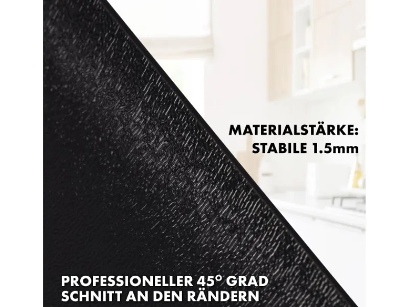 Karat Tischdecken^Tischfolie Empire mit Abgeschrägter Kante Schwarz 90 x 175 cm