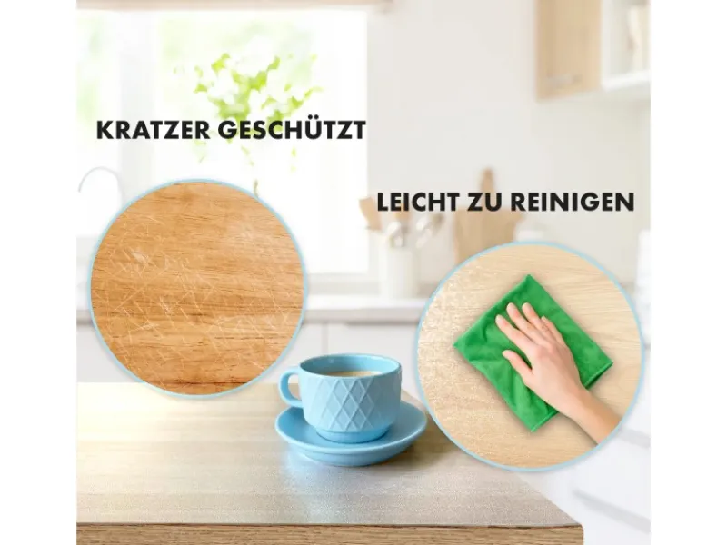 Karat Tischdecken^Tischfolie Empire mit Abgeschrägter Kante Transparent 40 x 200 cm