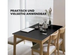 Karat Tischdecken^Tischfolie Empire mit Abgeschrägter Kante Schwarz 80 x 160 cm