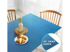 Karat Tischdecken^Tischfolie Empire mit Abgeschrägter Kante Blau 80 x 225 cm