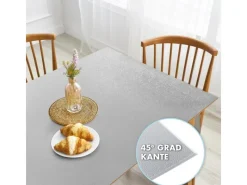 Karat Tischdecken^Tischfolie Empire mit Abgeschrägter Kante Hellgrau Rund 80 cm