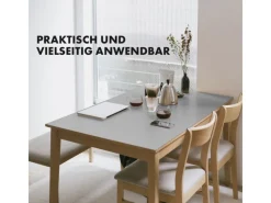 Karat Tischdecken^Tischfolie Empire mit Abgeschrägter Kante Hellgrau Rund 80 cm