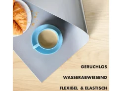 Karat Tischdecken^Tischfolie Empire mit Abgeschrägter Kante Hellgrau Rund 80 cm