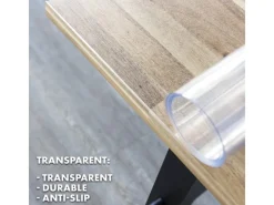 Karat Tischfolie Imperial Transparent Mattiert mit Abgeschrägter Kante 115 x 240 cm