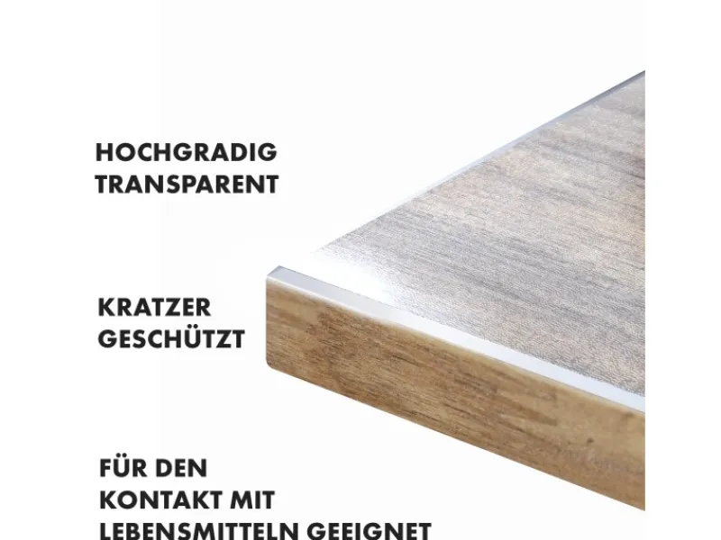 Karat Tischdecken^Tischfolie Imperial Transparent Mattiert mit Abgeschrägter Kante 120 x 175 cm