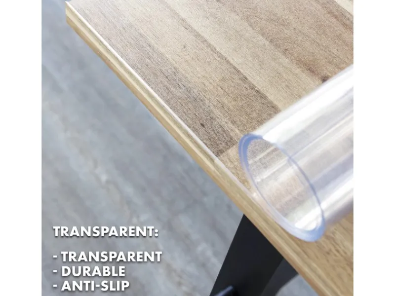 Karat Tischdecken^Tischfolie Imperial Transparent Mattiert mit Abgeschrägter Kante 120 x 220 cm