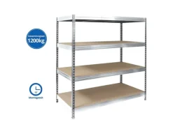 Karat Kellerregale|Schwerlastregal^Weitspannregal Schwerlastregal Verzinkt Traglast 1400 kg 200 x 180 x 60 cm