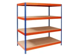 Karat Schwerlastregal^Weitspannregal Schwerlastregal Blau-Orange Traglast 1200 kg 160 x 150 x 80 cm