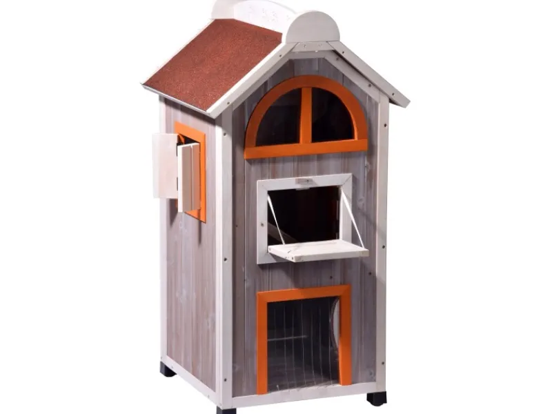 Dobar Katzenbedarf^Katzenhaus "Fancy Cat" aus Holz für draußen und drinnen FSC®