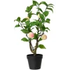 Kunstpflanzen^Künstlicher Pfirsichbaum im Topf Polyester Ø 36 cm x 48 cm Orange-Grün