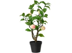 Kunstpflanzen^Künstlicher Pfirsichbaum im Topf Polyester Ø 36 cm x 48 cm Orange-Grün