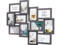 Kobolo Bilderrahmen Collage BIG GREY Holz Grau Antik 12 Bilder 54x61 cm