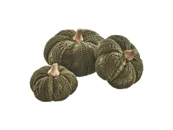 Dekorative Figuren|Weitere Regale^Kobolo Dekokürbis Kürbis aus Textil Set aus 3 Größen Dunkelgrün