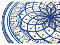 Mosaik^Kobolo Gartentisch Mediterran mit Platte in Mosaikoptik Weiß Blau Höhe 68 cm Durchmesser 55 cm