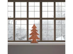 Laternen^Kobolo Kerzenhalter Teelichthalter Laterne CHRISTMAS aus Metall Rostoptik XL