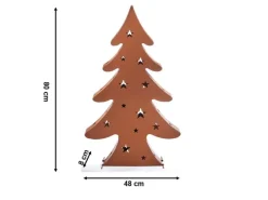 Laternen^Kobolo Kerzenhalter Teelichthalter Laterne CHRISTMAS aus Metall Rostoptik XL