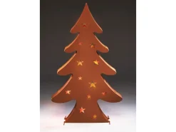 Laternen^Kobolo Kerzenhalter Teelichthalter Laterne CHRISTMAS aus Metall Rostoptik XL