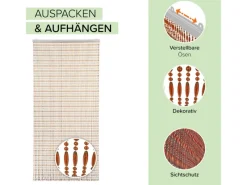 Kobolo Türvorhang Insektenschutz Perlenvorhang AMBER 72 Stränge 90x200 cm