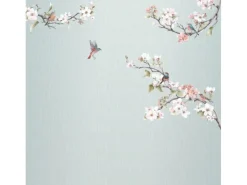 Komar Fototapeten^Fototapete Blumen und Vögel Blau und Rosa 250 x 250 cm 611191