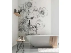 Komar Fototapeten^Fototapete Embroidery Schwarz-Weiß 184 x 248 cm 611112