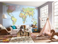 Komar Fototapeten^Fototapete Vlies World Map 368 cm x 248 cm FSC® FSC®
