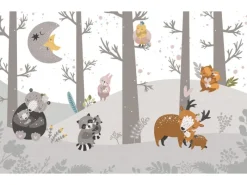 Komar Fototapeten^Fototapete Waldtiere Grau 4 x 2,50 m 612803