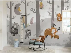Komar Fototapeten^Fototapete Waldtiere Grau 4 x 2,50 m 612803