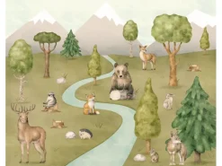 Komar Fototapete Waldtiere Grün 3 x 2,50 m 612796