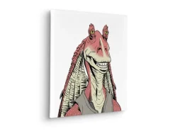 Komar Bilder^Keilrahmenbild Star Wars Jar Jar Binks Rot