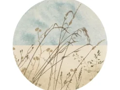 Komar Wandtattoos^Selbstklebende Runde Tapete Gazon Beige und Blau Ø 125 cm 611169