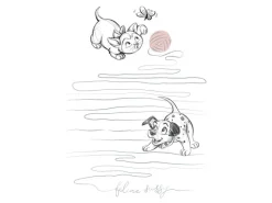 Komar Wandbild Disney Animals Dogs and Cats Playground 50 cm x 70 cm Weiß