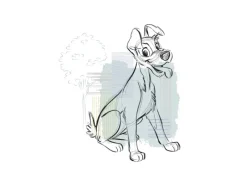 Komar Wandbild Disney Lady and the Tramp Hello Tramp 50 cm x 70 cm Blau