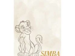 Komar Poster^Wandbild Disney The Lion King Simba Sketch 40 cm x 50 cm Beige