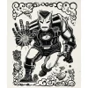 Komar Poster^Wandbild Marvel Iron Man Lino-Cut 40 cm x 50 cm Schwarz-Weiß