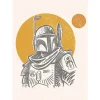 Komar Poster^Wandbild Star Wars Boba Fett Illustration Iconic 50 cm x 70 cm Beige