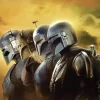 Komar Poster^Wandbild Star Wars The Mandalorian Line Up 50 cm x 70 cm Gelb