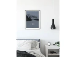 Komar Poster^Wandbild Word Lake Steel 40 x 50 cm